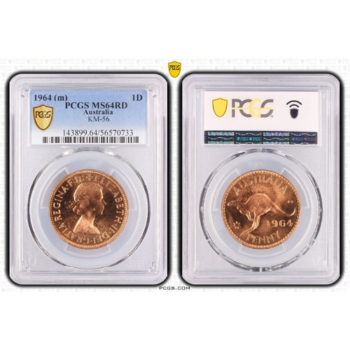 Australia 1964(m) Penny PCGS MS64RD