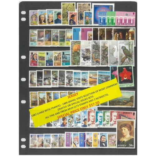 Jersey 1982-89 Selection of Commemorative Sets 173 Stamps & 3 Mini Sheets MUH #409