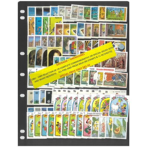 Grenada Grenadines 1981-84 Selection of Commemorative Sets 99 Stamps & 11 Sheets MUH #487