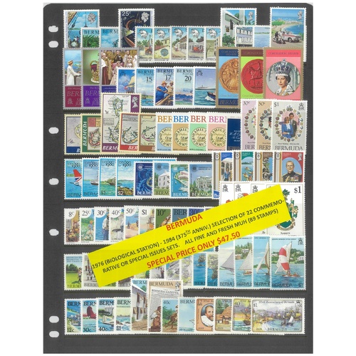Bermuda 1976-84 Selection of 22 Commemorative Sets 89 Stamps MUH #264