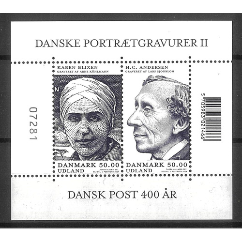 Denmark 2024 Danish Portrait Engravings Part II Mini Sheet MUH