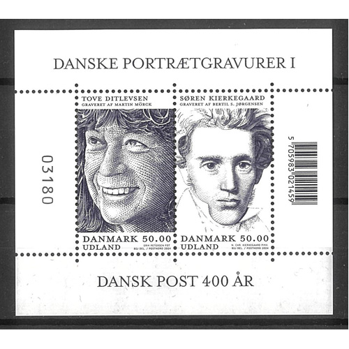 Denmark 2024 Danish Portrait Engravings Part I Mini Sheet MUH