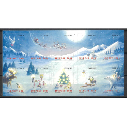 Sweden 2024 A Fairytale Christmas Self-adhesive Mini Sheet Mint Unhinged