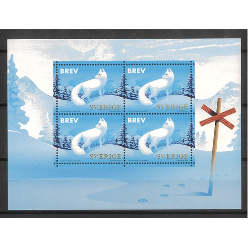 Sweden 2024 Arctic Fox Mini Sheet Mint Unhinged