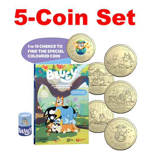 Australia 2026 Bluey $2 Collection Folder & 5-Coin Tube Set (Sealed, unopened)