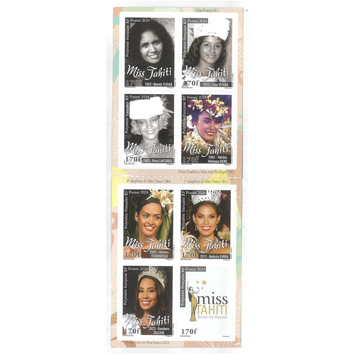 French Polynesia 2024 Miss Tahiti Booklet of 8 Self-adhesive Stamps MUH