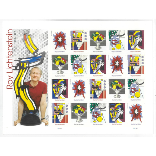 USA 2023 Art of Roy Lichtenstein Sheetlet of 20 Self‑adhesive Stamps MUH