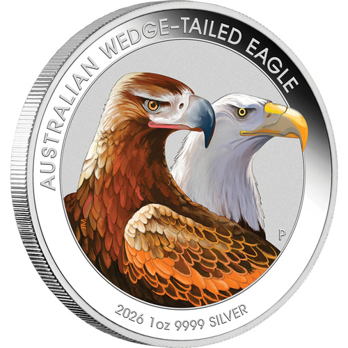 Australia 2026 $1 Wedge-Tailed Eagle 1oz Silver Coloured Coin In Card