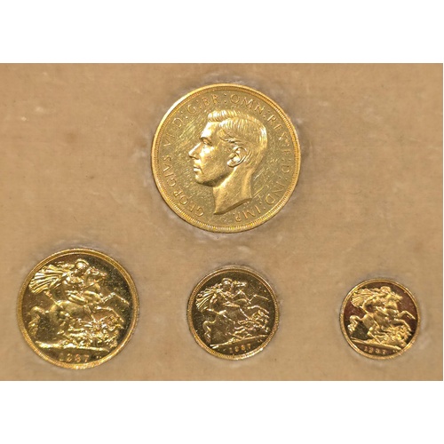 Great Britain 1937 King George VI Coronation Four‑Coin Gold Specimen Set