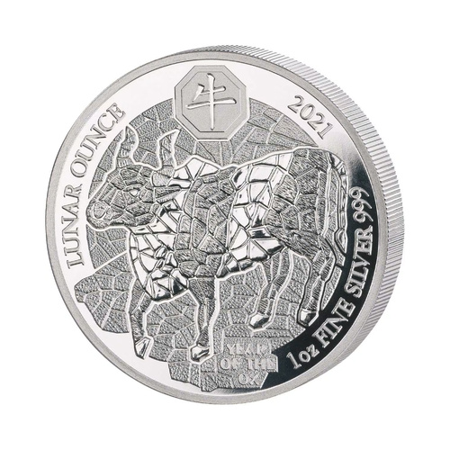 Rwanda 2021 Year of the Ox 1oz .999 Fine Silver Coin