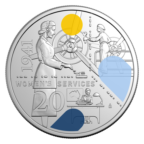 Australia 2026 Service Amid Strife - Women's Services 20c Coloured Coin in Card