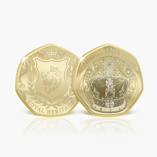 Royal Heritage Imperial State Crown Gold Plated BU Commemorative Medal