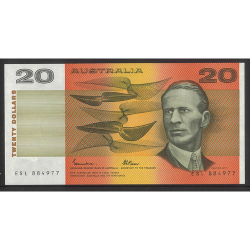 Australia 1985 $20 Banknote Johnston/Fraser OCRB Serials R409a EF+ #20-56