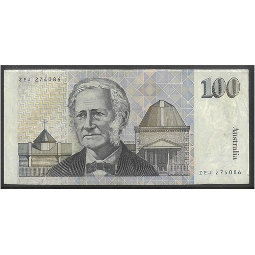 Australia 1990 $100 Banknote Fraser/Higgins R612F First Prefix ZEJ Fine #100-25