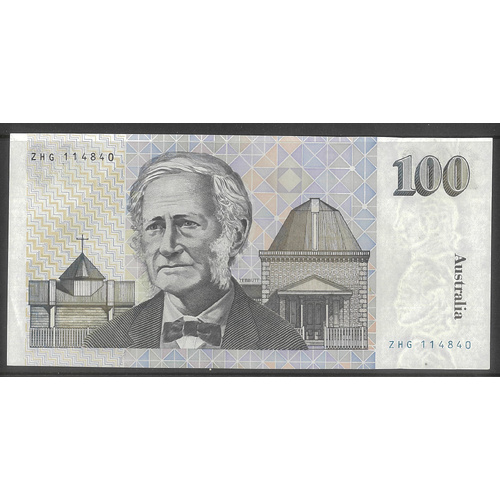 Australia 1992 $100 Banknote Fraser/Cole R613F First Prefix ZHG EF+/gEF #100-25
