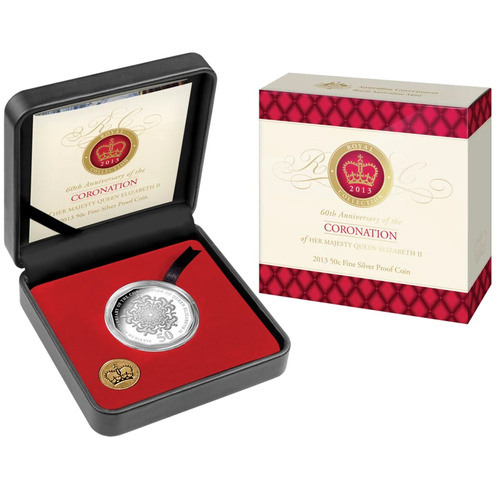 Australia 2013 50c Coronation 60th Anniversary QEII Silver Proof Coin