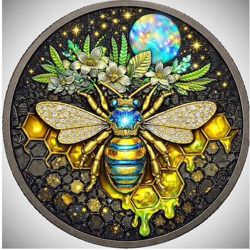2026 Exclusive Bee 1oz Copper Medal - Glitter Wing & Colours