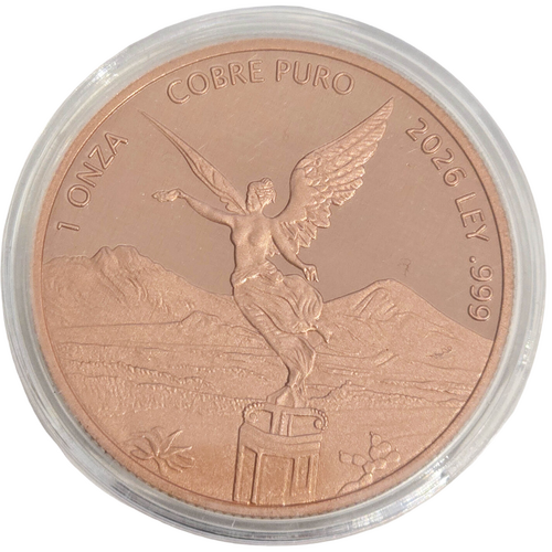 Mexico 2026 Libertad Copper Round – 1oz .999 Fine Copper