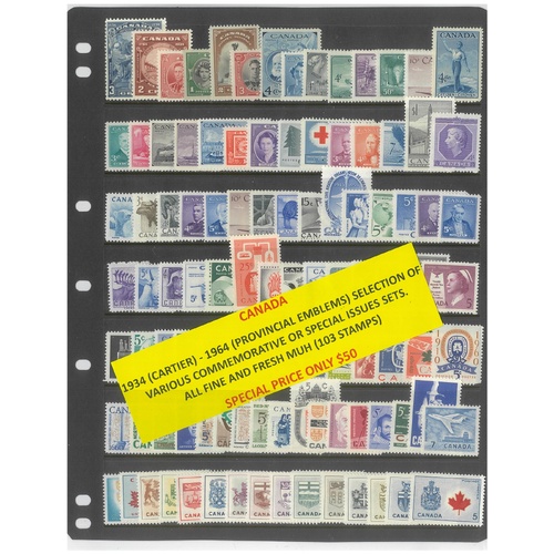 Canada 1934-64 Selection of Various Commemorative Sets 103 Stamps MUH #474