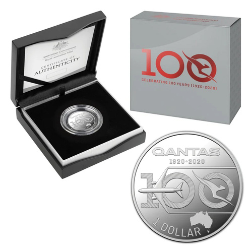 Australia 2020 $1 Qantas Centenary 1/2oz Silver Proof Coin