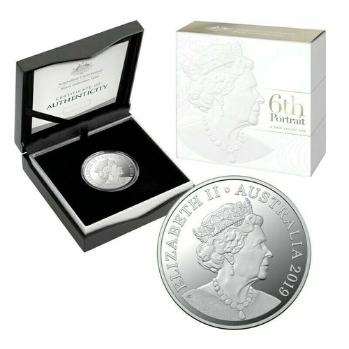 Australia 2019 $1 Silver Proof Coin 6th Portrait QEII Double Header New Effigies