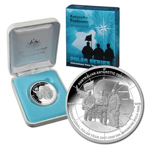 Australia 2009 $5 International Polar Year - Antarctic Explorers Silver Proof Coin