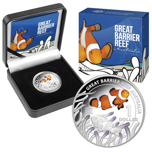 Australia 2015 $1 Great Barrier Reef UNESCO World Heritage Site Fine Silver Proof