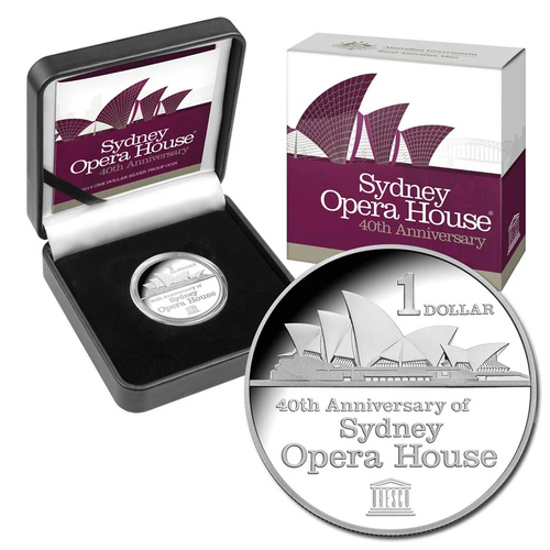 Australia 2013 $1 Sydney Opera House 40th Anniversary Silver Proof Coin
