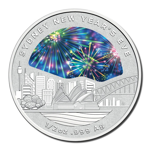 Australia 2018 $1 Sydney New Year Eve Coloured Silver FRUNC Coin