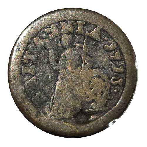 Great Britain 1713 Farthing Pattern – Queen Anne – VG, Almost Holed – 4.33g