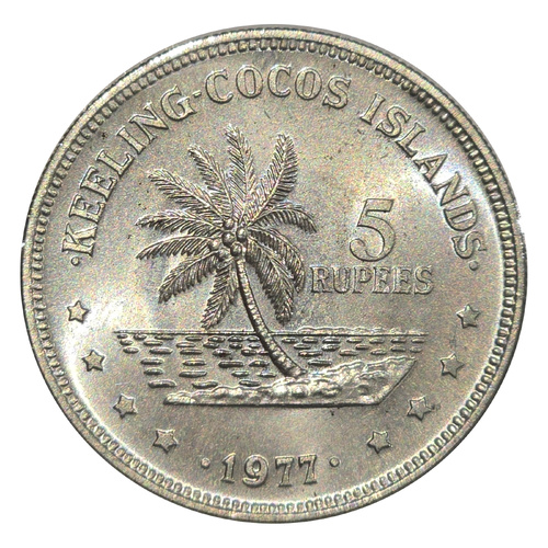 Cocos (Keeling) Islands 1977 – 5 Rupees Coin – nUNC