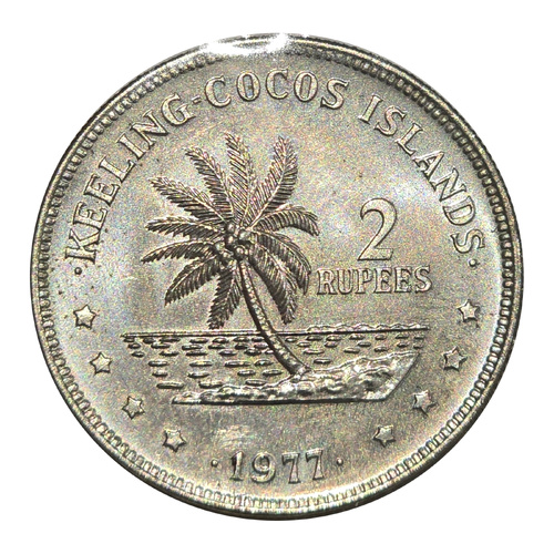 Cocos (Keeling) Islands 1977 – 2 Rupees Coin – nUNC
