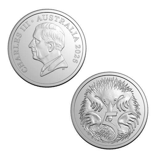 Australia 2026 5c UNC Coin with King Charles III Effigy Loose ex Mint Set