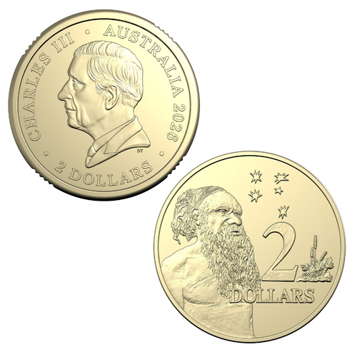 Australia 2026 $2 UNC Coin with King Charles III Effigy Loose ex Mint Set
