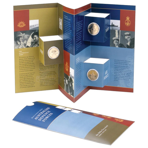 Australia 2001 $1 Defence Forces 3-Coin Set in Folder UNC