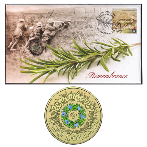 Australia 2017 Remembrance $2 Coloured Coin PNC