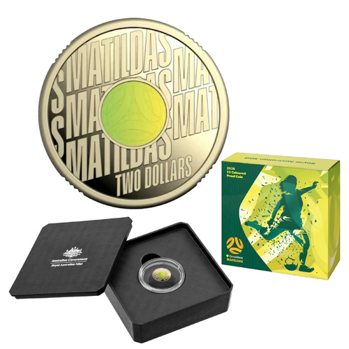 Australia 2026 $2 Matildas Women's Football Team Coloured Proof Coin
