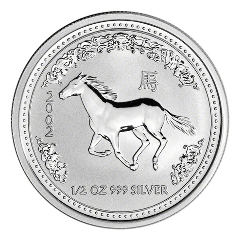 Australia 2002 Year of The Horse 50c 1/2oz Silver Coin in Capsule