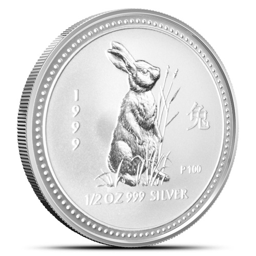 Australia 1999 Year of The Rabbit 50c 1/2oz Silver Coin in Capsule
