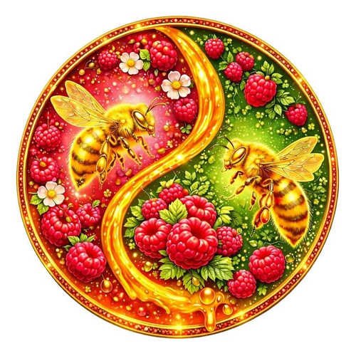 2026 Honey Bee Raspberry 1oz Copper Medal - Antiqued and Coloured