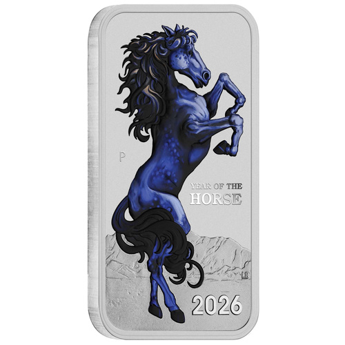 Australia 2026 $1 Lunar Horse 1oz Silver Coloured Rectangular Coin
