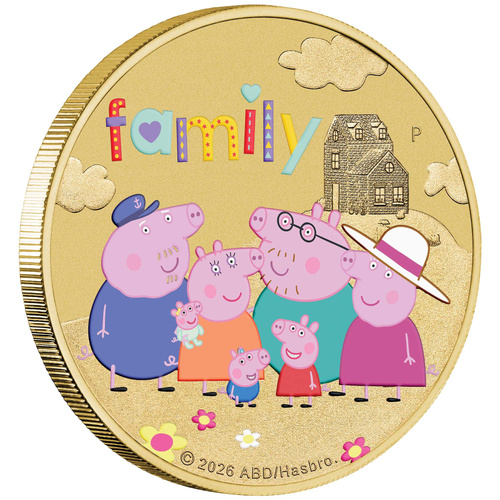 Tuvalu 2026 Peppa Pig - Family $1 Collector Coin in Card