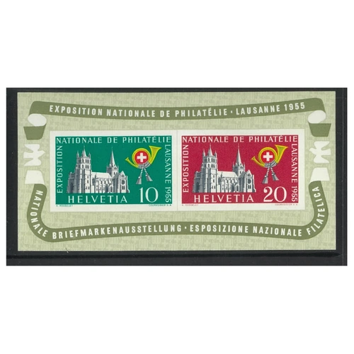 Switzerland 1955 Philatelic Exhibition Mini Sheet Scott 352a (Mi. Blk15) MUH 8-3
