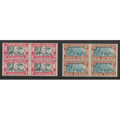 South Africa 1938 Voortrokker Commems. Set/2 Pairs in Block/4 Stamps SG80/1 MUH 8-5