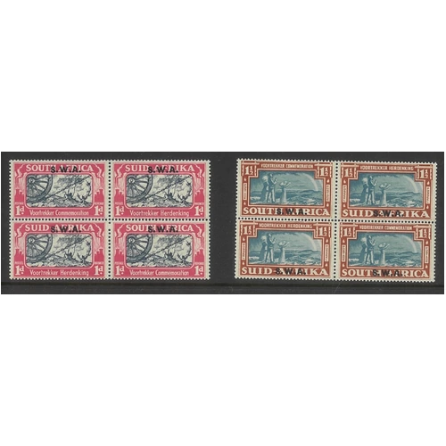 South West Africa 1938 Voortrokker Set/2 Pairs in Block/4 Stamps SG109/10 MUH 8-5