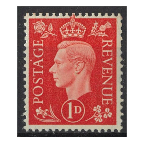 Great Britain 1940 KGVI 1d Stamp Scarlet Inverted Watermark SG463Wi MUH 8-13