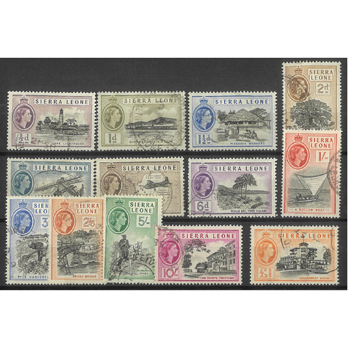 Sierra Leone 1956 QEII Pictorial Set/13 Stamps to £1 SG210/22 Fine Used 7-19