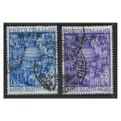 Trieste Zone A 1950 Holy Year Set of 2 Stamps Scott 74/75 Fine Used 6-1