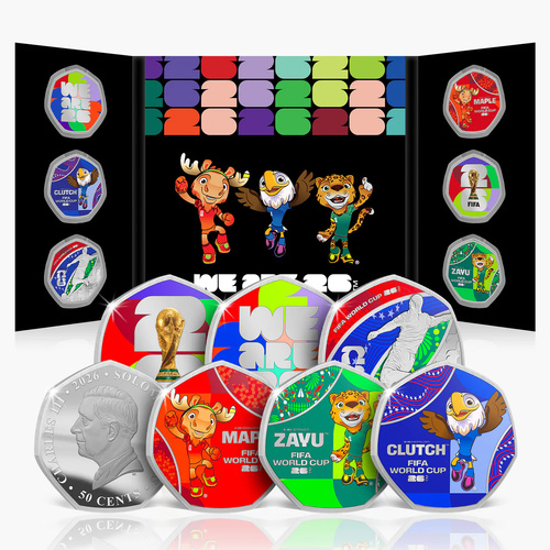 Solomon Islands 2026 The Official FIFA World Cup 50c BU Coin Set/6 in Folder