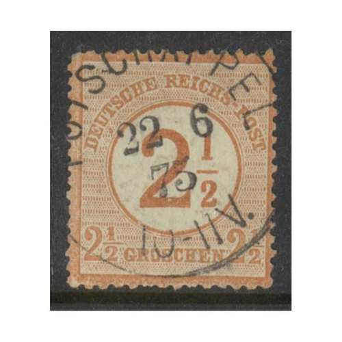 Germany 1874 2½ on 2½gr Single Stamp Scott 27 Fine Used 6-1